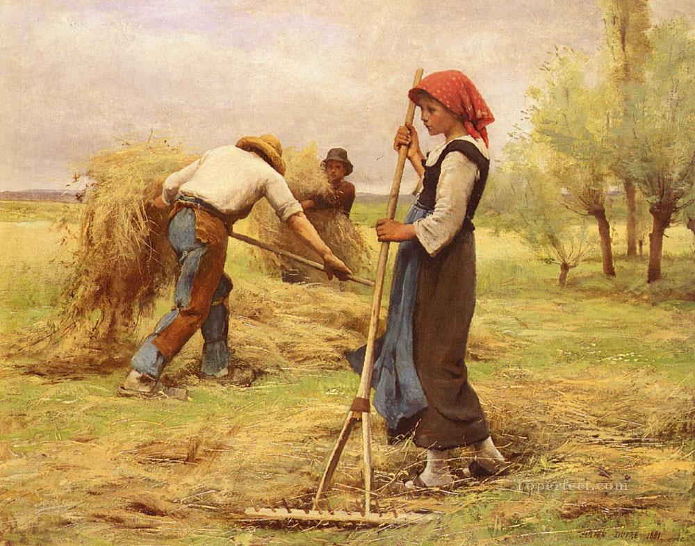La Recolte Des Foins farm life Realism Julien Dupre Oil Paintings